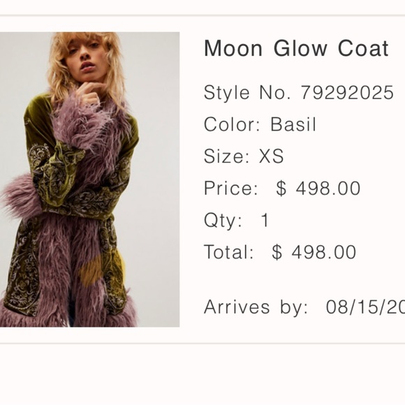 Free People x Understated Leather Moon Glow Velvet Embroidered Coat - Picture 4 of 7